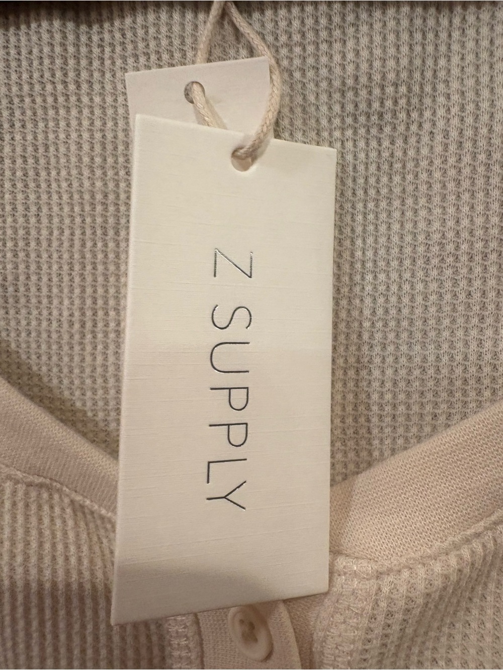 Z SUPPLY $56 NWT P2P 16-18” L 17” Ciana Cropped Waffle Knit Top in Oat Milk XS - Picture 6 of 10